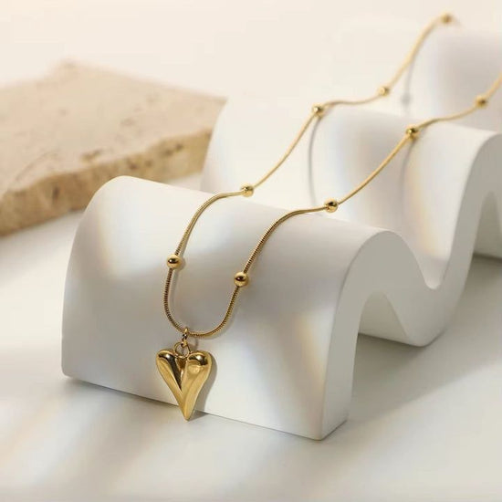 Golden Bloom Heart Pendant