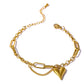 Golden Bloom Heart Bracelet